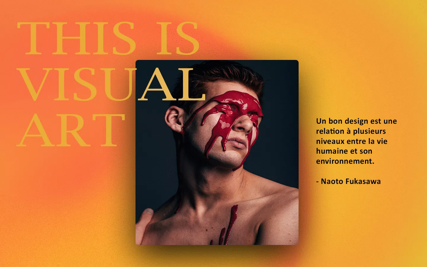 mise en page avec blur, couleurs et photo