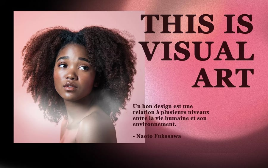 mise en page avec blur, couleurs et photo