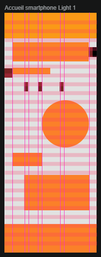 Image de téléphone avec formes rectangulaires et rondes oranges